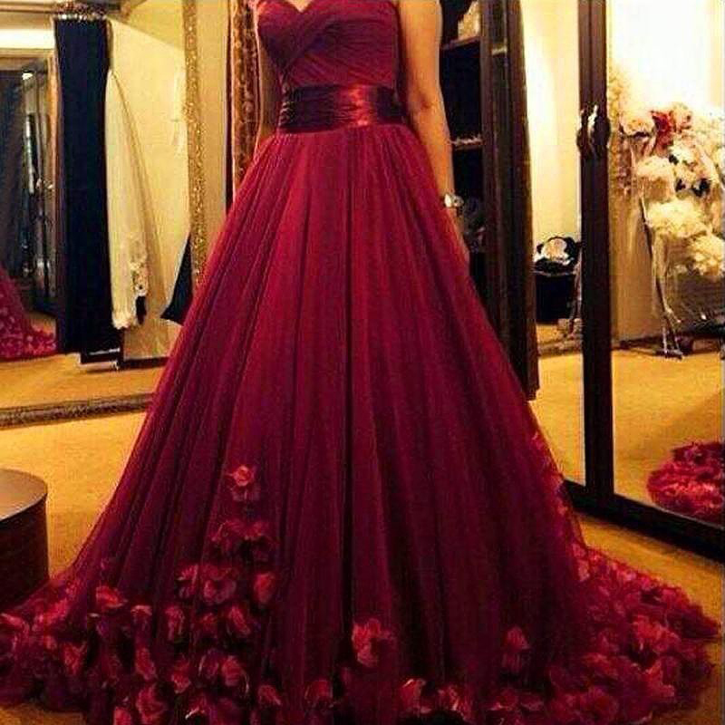 Burgundy Prom Dresses,Tulle Prom Dresses,Prom Dress,Prom Dresses,Dubai